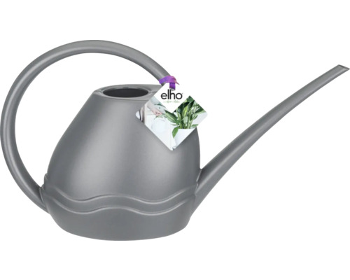 Gießkanne elho Aquarius Kunststoff 3,5 L anthrazit Graue Blumengießkanne aus Kunststoff mit gebogenem Griff und Ausgießer