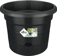 Schwarzer Pflanztopf aus Kunststoff für den Garten