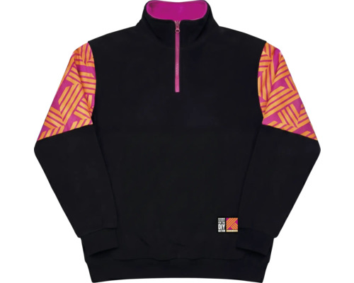 Sweatshirt mit Reißverschluss und Muster an den Ärmeln