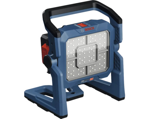 Bosch Logo. LED-Baustrahler mit Tragegriff und Standfuß.