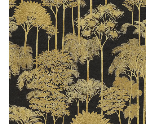 Tapete mit goldenem Palmen- und Baummuster