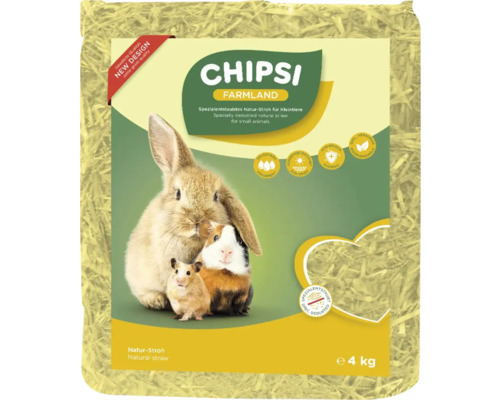 Stroheinstreu JRS Chipsi Farmland 4 kg CHIPSI Farmland Naturstroh für Kleintiere, 4 Kilogramm Packung