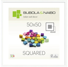 Bubola & Naibo Wanddekoration mit farbigen Holzquadraten im Rahmen