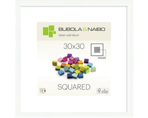 Bilderrahmen Holz Natural weiß Rahmen eckig 30x30 cm Bilderrahmen Bubola & Naibo Squared, 30x30 cm