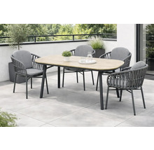 Gartentischgruppe mit Tisch und vier Stühlen für den Außenbereich