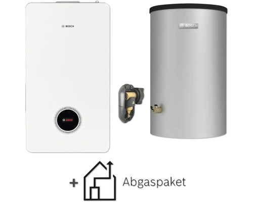 Bosch Logo Heizungsanlage mit Abgaspaket und Warmwasserspeicher