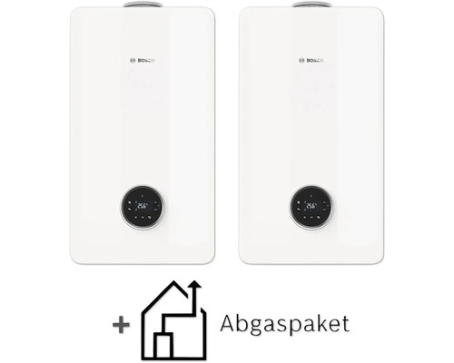 Zwei Bosch Gasthermen mit Abgaspaket
