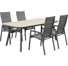 Gartentischgruppe mit Tisch und vier Stühlen