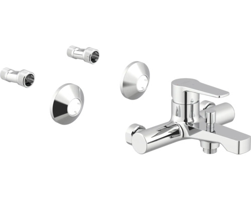 Badarmatur mit S-Anschlüssen und Rosetten