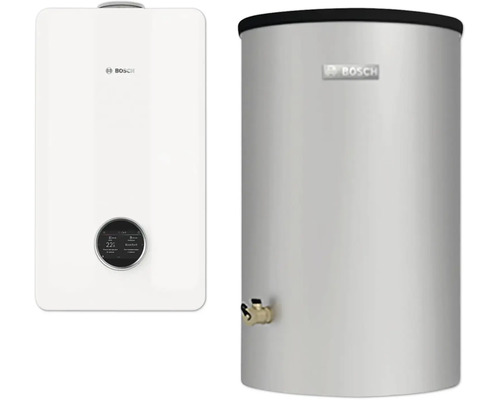 Zwei Warmwasserspeicher von Bosch nebeneinander