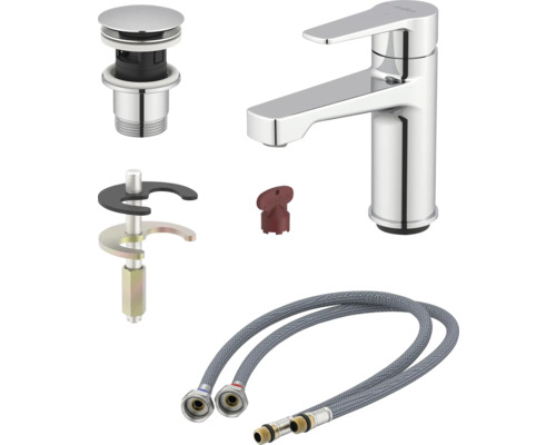 Waschtischarmatur mit Zubehör für die Installation