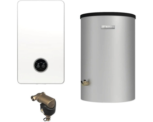 Warmwasserbereiter-Set mit Heizkessel, Warmwasserspeicher und Magnetitfilter