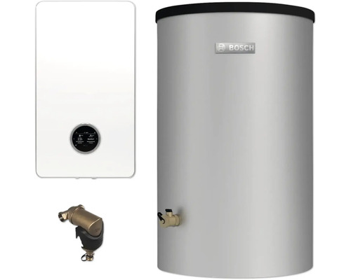 Warmwasseranlage mit Heizkessel, Warmwasserspeicher und Ausdehnungsgefäß