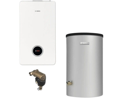 Bosch Heizungsanlage mit Warmwasserbereiter und Wasserzähler