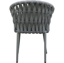 Gartenstuhl mit geflochtener Sitzfläche und Rückenlehne