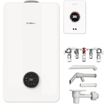 Bosch Logo Gas-Brennwertgerät mit Steuerung, Verteiler und Zubehör