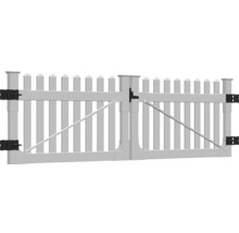 Doppeltor aus Kunststoff mit Beschlägen für den Garten