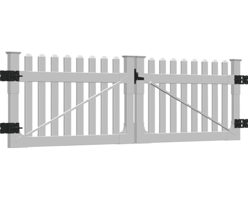 Doppeltor aus Kunststoff mit Beschlägen für den Garten