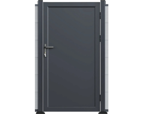 Einzeltor inkl. Beschlag 100 x 173 cm anthrazit Gartentür mit Griff und Schlüssel