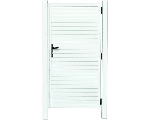 Gartentür aus Aluminium mit waagerechten Lamellen