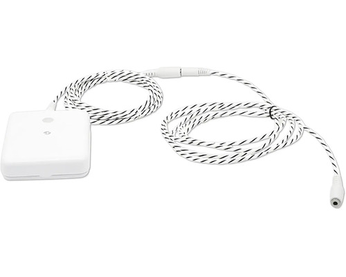 Wassersensor mit geflochtenem Kabel und Anschlussstecker zur Leckageerkennung.