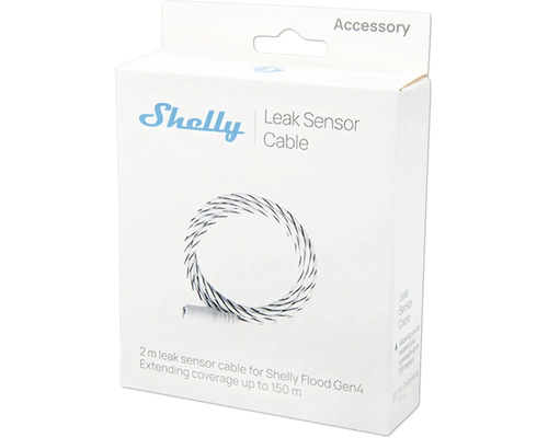 Shelly Leckage-Sensorkabel 2 Meter für Shelly Flood Gen4 in der Verpackung.