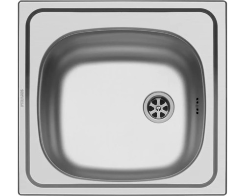 Spülbecken aus Edelstahl mit Abfluss und Überlauf