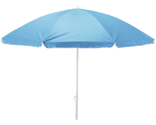 Blauer Sonnenschirm mit weißem Rand