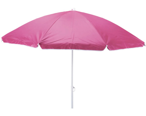 Pinkfarbener Sonnenschirm mit weißem Rand