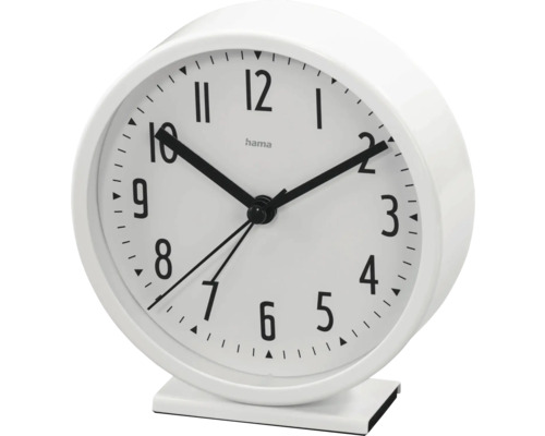 Weißer Hama Wecker mit Stunden-, Minuten- und Sekundenzeiger