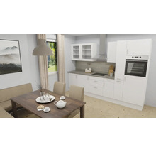 Helle Küche mit Esstisch und Sitzbank