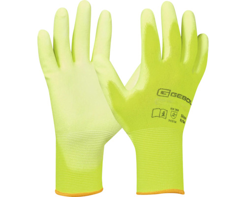 Gelbe Arbeitshandschuhe aus Textil im Paar