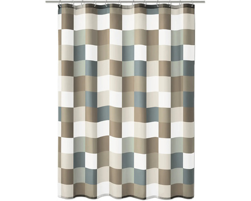 Duschvorhang mit Schachbrettmuster
