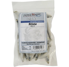 Packung gefrorener Stinte als Fischfutter