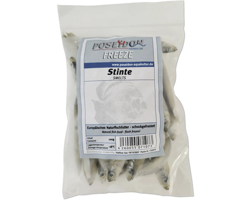 Packung gefrorener Stinte als Fischfutter