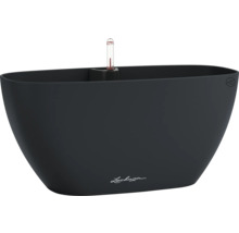 Schwarzer Pflanzkübel mit Wasserstandsanzeiger