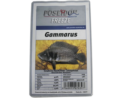 Frostfutter POSEIDON Bachflohkrebse 100 g Poseidon Freeze Gammarus Fischfutter