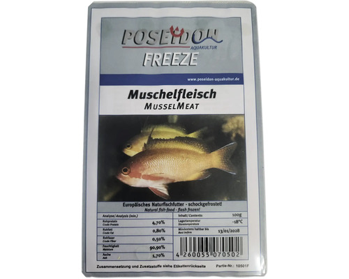 Poseidon Aquakultur Freeze Muschelfleisch, europäisches Naturfischfutter