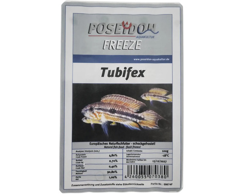 Poseidon Aquakultur Freeze Tubifex Fischfutterpackung