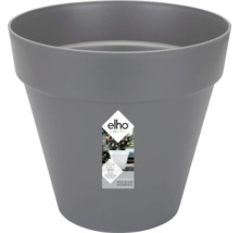 Grauer Pflanztopf mit Bewässerungssystem.