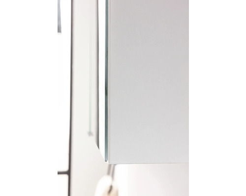 Detailaufnahme eines Badezimmerschranks mit Glastür