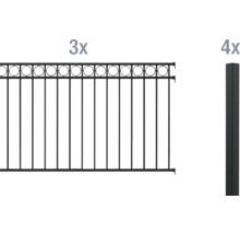 Metallzaun-Element mit Pfosten für den Garten