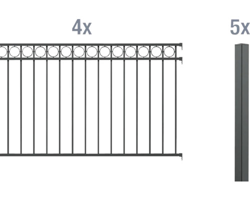 Zaunelement und Zaunpfosten Set