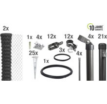 Kompletter Maschendrahtzaun Bausatz mit Zubehör und zehn Jahren Garantie