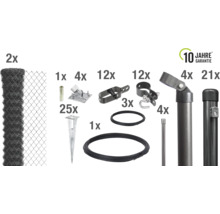 Kompletter Zaunbausatz mit Maschendraht, Pfosten und Zubehör