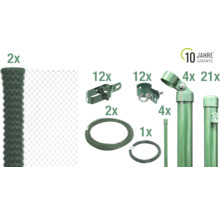 Kompletter Maschendrahtzaun mit Zaunrolle, Bindedraht, Spanndraht, Zaunstrebe, Zaunpfosten und Zubehör mit zehn Jahre Garantie