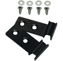 Zwei Gardinenstangenhalterungen mit Schrauben und Unterlegscheiben