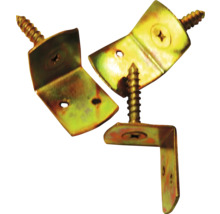 Drei Winkelverbinder mit Schrauben