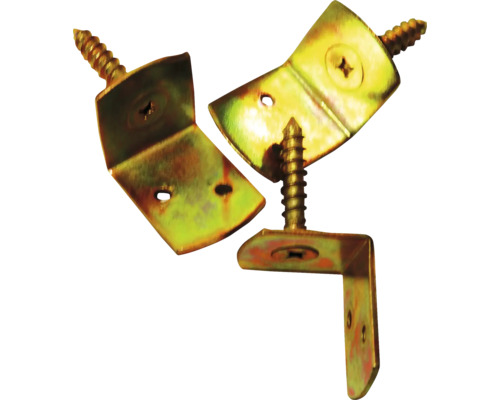 Drei Winkelverbinder mit Schrauben