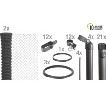 Kompletter Maschendrahtzaunbausatz mit Zubehör und zehn Jahren Garantie